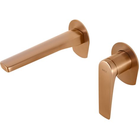 Rubinetto Lavabo Monocomando  Modello DELOS  Colore Oro rosa Finitura Oro rosa spazzolato [ IMEX® ]