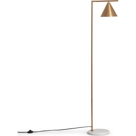 Stehlampe aus Marmor und Metall Tinos Gold