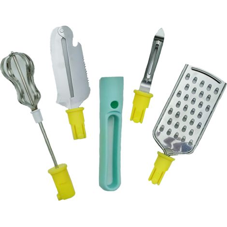 Set Utensili da Cucina Manico Intercambiabile Frusta Grattugia Pelapatate (1/5)