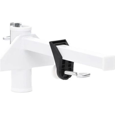 Pince à parasol pour balcon blanc 38 mm acier - Parasol de jardin protection UV terrasse extérieur ombrage (1/5)