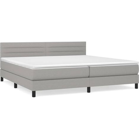 Maison Exclusive - Cama box spring con colchón tela gris claro 20