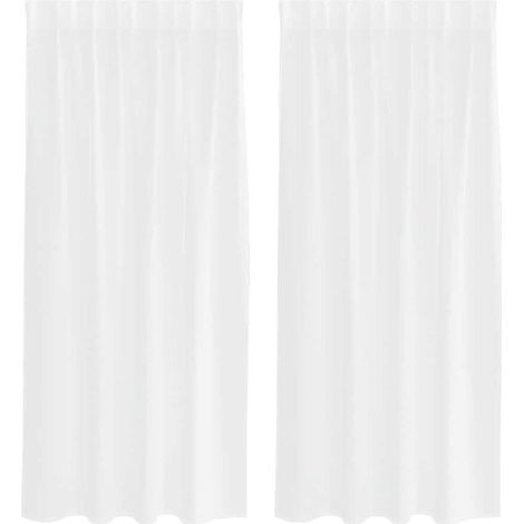 Voilages, ensemble deux pièces, blancs, 175 x 140 cm, polyester.