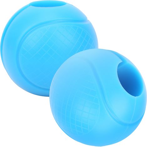 Lot de 2 poignées de barre d'haltères rondes et épaisses en silicone, adaptateurs pour haltères, bande de maintien pour les mains, bleues