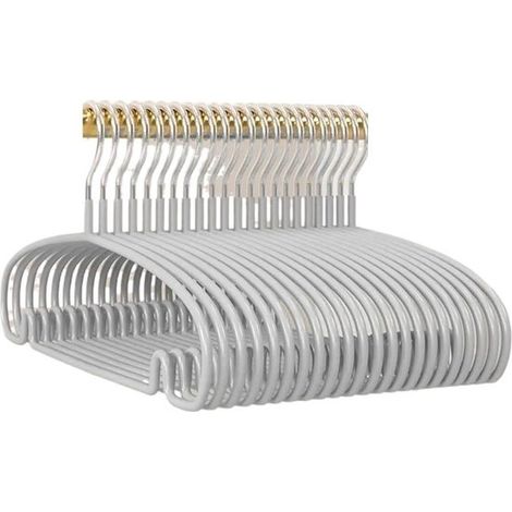 Lot de 10 cintres - Cintres antidérapants - Organisez vos vêtements - Confortables pour les épaules - Gain de place - Gris (1/5)