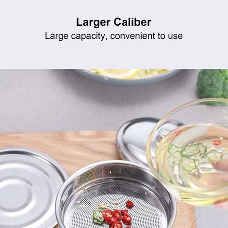 Récipient inox filtre huile cuisson décanteur graisse domestique cuisine avec couvercle (1/4)