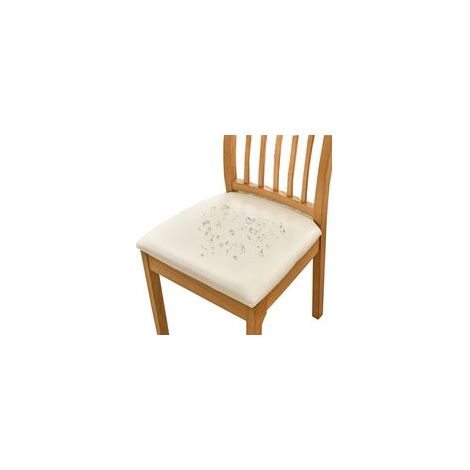 Housse Assise Chaise Lot De 4 Housse De Chaise Imperméable, PU Cuir Housse De Chaise Amovibles Extensibles Housse Assise Chaise pour Salle à Manger-Lot de 4-Blanc crème (1/5)