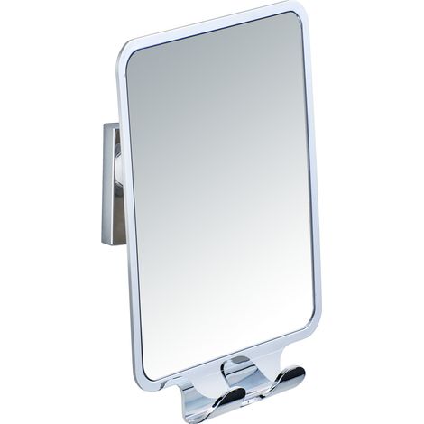 Wenko – Miroir grossissant anti-buée 14x19,5 cm – Fixation Vacuum-Loc sans perçage – Plastique ABS de qualité – Pour salle de bain moderne (1/7)