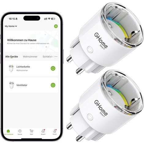 Mini Prise Connectée WiFi, Prise Intelligente Certifié TÜV avec APP Contrôle, Mesure de Consommation Électrique, Plug Programmable avec Alexa et Google Home, Fonction de Temps, 10A (1/5)