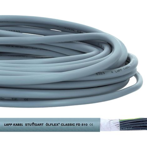 10 mètres Lapp 0026101 ÖLFLEX CLASSIC FD 810 câble de commande 3x0,5 mm² gris avec conducteur de protection vert-jaune I câble de chaîne porte-câbles très flexible I câble PVC pour chaîne porte-câbles (1/2)
