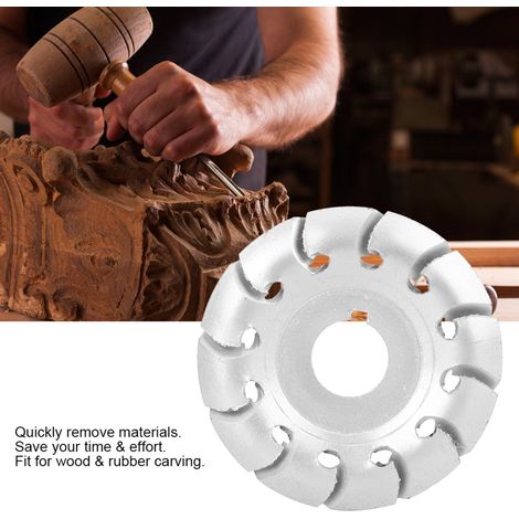 Disque de sculpture sur bois 12 dents pour meuleuse, pièces en acier au manganèse trempé 65x16mm argenté