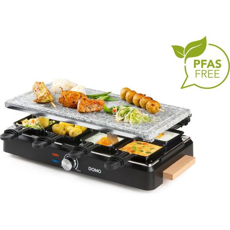 Appareil à raclette - DOMO - DO9262G - 8 personnes - Pierre de cuisson - Grill - 1400 W