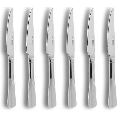 Lot de 6 couteaux à steak en acier inoxydable, ARES (1/3)