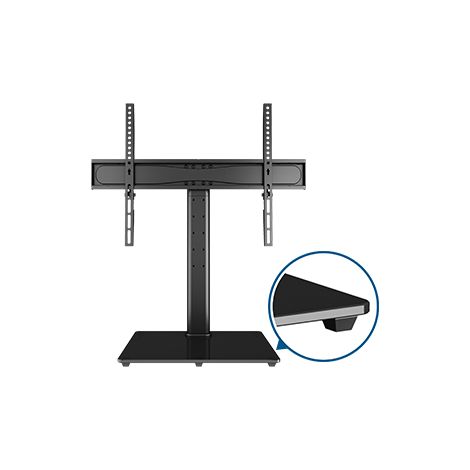 Support TV sur Pied Universel pour Téléviseurs LCD/LED/Plasma 26-65 Pouces Meuble TV Réglable en Hauteur avec Base en Verre Trempé de 8 mm - Capacité de Charge 45 kg et Max VESA 600x400 mm (1/3)