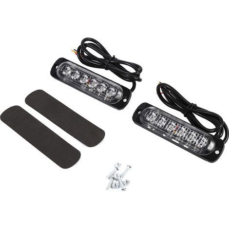 2 lampes 12V 6 LED pour voiture camion, feu stroboscopique d'urgence, clignotant de signalisation, couleur bleue (1/2)