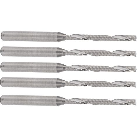 Lot de 5 fraises à spirale en acier tungstène pour le travail du bois, 3,175 x 2 x 22 x 45 mm (1/5)