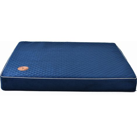 Hector orthopädische Matratze, marineblauer Samt Karo XL - 100 x 80 x 10 cm (1/5)