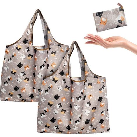 Bolsas de la compra，2 unidades，5240 cm，1410 cm plegadas，Bolsa de supermercado portátil，Bolsa de la compra ecológica，Bolsa de tela Oxford (1/5)