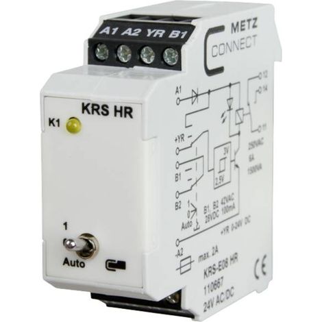 Interruttore a valore di soglia 24, 24 V/AC, V/DC (max) 1 scambio Metz Connect 110667 1 pz.