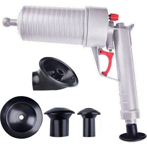 1 Kit déboucheur air comprimé, haute pression, 4 ventouses, ABS caoutchouc, WC salle de bain cuisine (1/5)