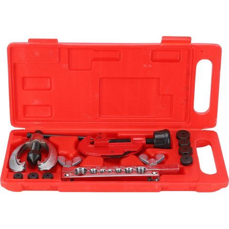 Professional 10-Piece Flaring Tool Kit, Double/Single Automotive Brake Line Tube Cutter, 7 Dies CT-2029 – High Strength, DIY, Workshop, Construction, Installation (1/5)