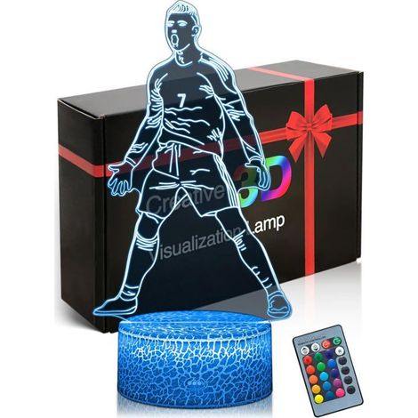 Lampe d'ambiance Football,Illusion 3D LED,Veilleuse Football,Décoration Football,Joueur Portugal No.7,Célébration Siuuuu,Cadeaux foo (1/5)