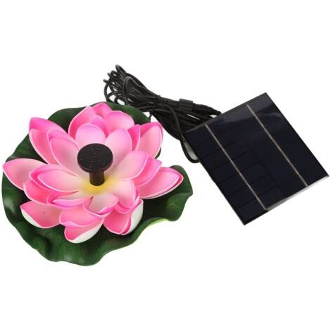 Pompe à Eau Solaire Fleur de Lotus, Fontaine de Bain D'oiseau Solaire Flottante D'aménagement Paysager pour étang à Poissons Jardin Patio Aquarium 1.4W (1/5)