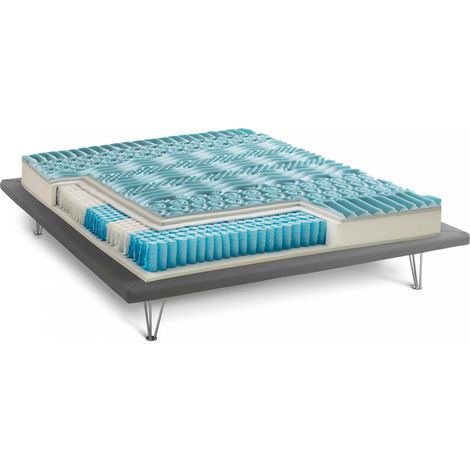 Dmora - Materasso singolo Dgabell, Sfoderabile in Memory Foam+Gel e Molle insacchettate, 100% Made in Italy, Anti acaro e Anallergico, Cm 80x190h27