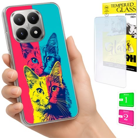 Funda para Xiaomi 15T con foto, cubierta trasera con gráficos de gatos + cristal 9H (1/5)