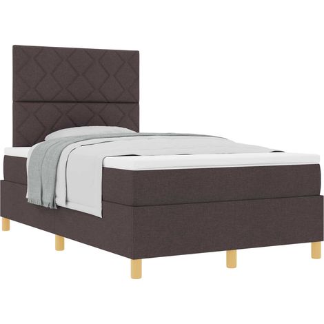 Maison Exclusive - Letto a molle con testiera Marrone Scuro 120 x 190 cm Tessuto (1/5)