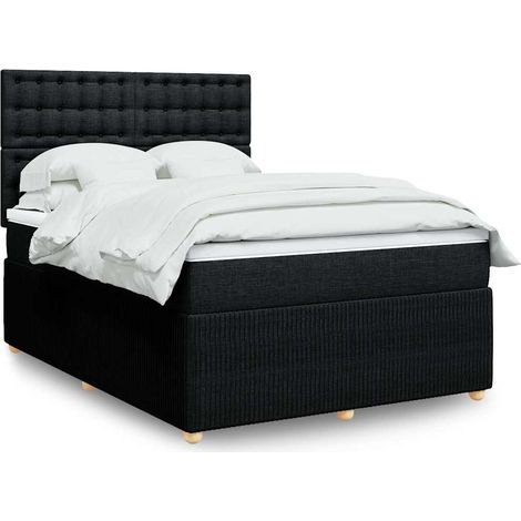 Boxspringbett mit Matratze Schwarz 140x200 cm Stoff