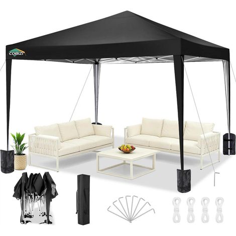 Faltpavillon 3x3m Wasserdicht UV-Schutz Stabil Winterfest mit Tragetasche (1/5)