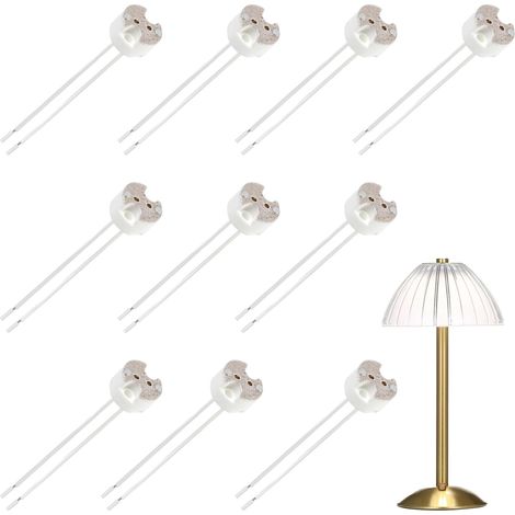 10 Pièces Douille Gu5.3 Mr16 Céramique 12v, Avec 15 Cm Câbles En Silicone, Douille Gu5.3 G4 Gu4 G6.35 Support Ampoule Pour Spot Led Halogène (1/5)