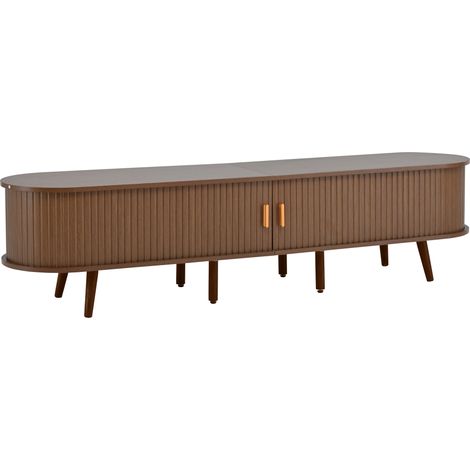 GagaMeuble TV 175 cm noyer, MDF, 2 tiroirs, portes coulissantes (1/5)