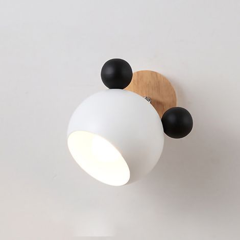 Simple, cute and beautiful cartoon-style wall light for bedroom, bulb not included, Panda style (1/5)