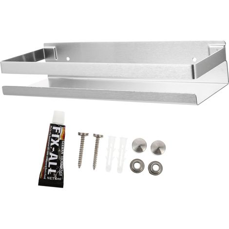 Étagère murale adhésive argentée 1 pièce pour cuisine et (1/5)