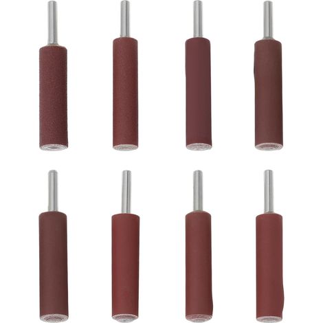 Lot de 8 Tambours de ponçage, Tige 16mm, Grain 80 à 1000, Pour culasse moteur et bois (1/5)
