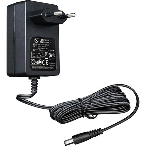 Adaptateur d'alimentation 24 V 1 A 24 W 1,8 m de Long, Adaptateur de Commutation CA CC (entrée 100-240 V, Sortie 24 V 1 A), Prise de transformateur à Montage Mural CC 5,5 x 2,1 mm (1/5)