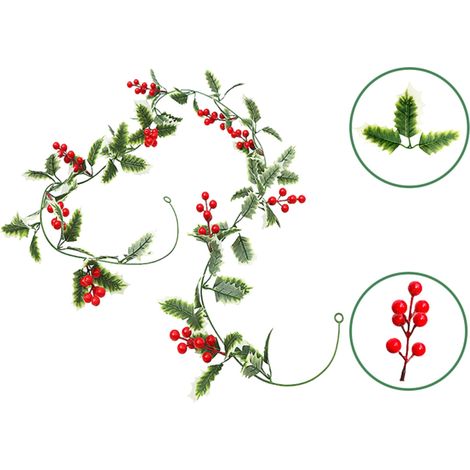 Guirlande Fausse Plante - 2 M - Décoration Murale Intérieure Extérieure - Pour Arche Noël Printemps - 1 Pièce (1/5)