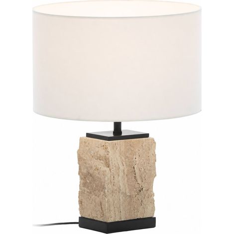 Lampe de table en travertin et métal (1/4)