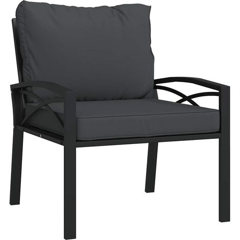 Maison Exclusive - Gartenstuhl mit Grauen Kissen 68x76x79 cm Stah