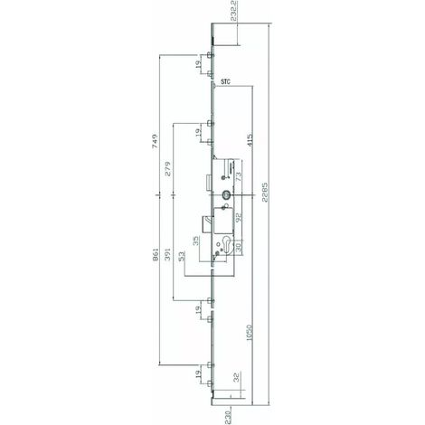 FERCO Gâche pour tringle PVC/alu - Profex reponse - E-19551-60-0-1