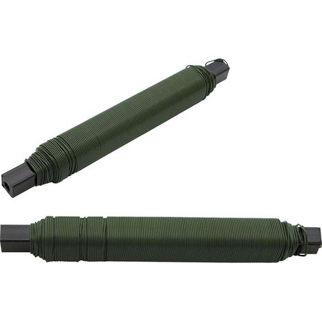 Alambre metálico plastificado verde, ø0,7 mm x 40 m, blíster 2 uds