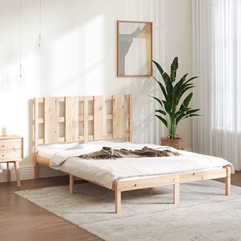 vidaXL Estructura de cama de matrimonio madera maciza 135x190 cm (1/5)