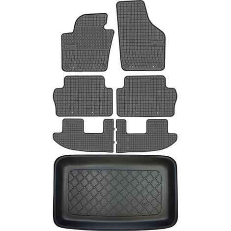 Volkswagen Sharan II VAN desde 09.2010 SET - Alfombrillas de goma para coche + alfombrilla para maletero (1/5)