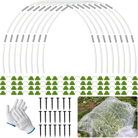90-teiliges Gewächshaus-Bogenset für Tunnelgewächshäuser, Gartenbogen-Set mit Handschuhen, zum Schutz vor Winterfrost