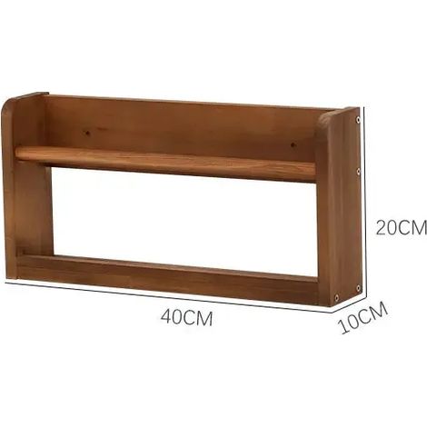 Étagère murale en bois massif (40 x 10 x 20 cm) pour magazines et livres, à suspendre à une porte ou à ranger dans une chambre d'enfant. (1/5)