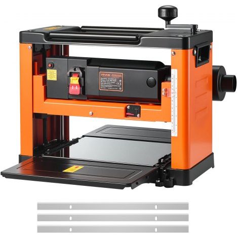 Raboteuse Bois Électrique 3 Lames, Table de Travail Largeur 33 cm, Moteur Puissant 2000 W, 23500 tr/min, Double Rouleau, Protection Contre Surcharges, Vitesse Unique, pour Bois Durs et Tendres (1/3)