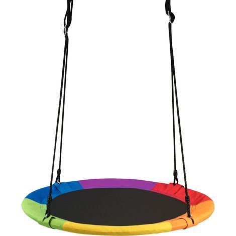 Columpio nido de pájaro moderno ajustable práctico y portátil de 100 cm en tejido PP multicolor 200019367