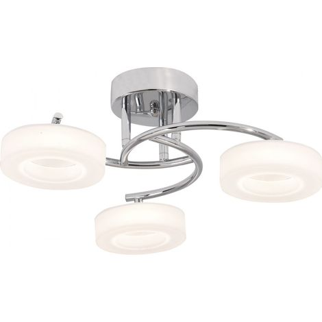 tokio plafonnier 3x12w led 4000k h.17,5xd.45cm chrome (1/3)