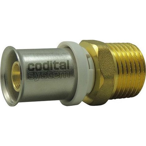 Raccord laiton multicouche TH Codital droit mâle 12x17 pour tube 16mm